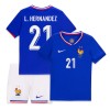 Maillot de Supporter France L. Hernandez 21 Domicile Euro 2024 Pour Enfant